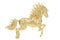 Gold horse isolated on white background. 3D rendering. 3D illustration
