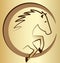 Gold horse symbol background