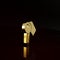 Gold Hotel door lock key icon isolated on brown background. Minimalism concept. 3d illustration 3D render
