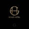 Gold Hotel logo. G and H monogram. G, H logo premium monogram.