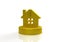 Gold house abstract insurance icon for the winner on podium or dais