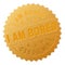 Gold I AM BORED Medallion Stamp