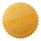 Gold I LOVE WORK Medallion Stamp