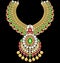 Gold indian wedding necklace with precious stones