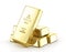 Gold ingot isolated on a white.