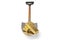 Gold ingots on shovel on white background 3D illustration.