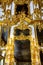 Gold interior in world-famous of the Catherine palace in the town of Pushkin or Tsarskoye Selo