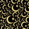 Gold islam star and crescent religion seamless pattern eps10