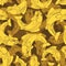 Gold Japanese carp pattern seamless. Koi ornament. Vector background