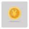 Gold japanese yen coin icon.