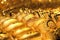 Gold jewelry background / soft selective focus
