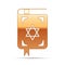 Gold Jewish torah book icon on white background
