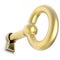 Gold key inserted in door keyhole