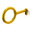 Gold key in keyhole
