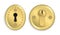 Gold keyholes vector