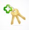 Gold keys and clover key chain