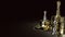Gold king chess on gold coins and silver Pawn  in dark tone 3d rendering for business content