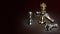 Gold king chess and silver Pawn in dark tone 3d rendering for business content