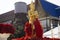 Gold King Thao Wessuwan or Golden Vasavana Kuvera giant statue for thai people traveler travel visit respect praying blessing wish