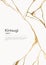 Gold kintsugi crack poster. Japanese art of repairing broken pottery. Asian philosophy for repairing broken things