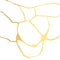 Gold kintsugi crack vector card on white background. Golden texture.