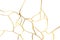 Gold kintsugi design isolated on white backdrop. Golden crackle texture background. Luxury broken marble stone pattern