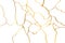 Gold kintsugi design isolated on white backdrop. Golden crackle texture background. Luxury broken marble stone pattern