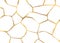 Gold kintsugi pattern, crack cover, broken line background. Polygonal template of kintsugi thin lines. Vector golden