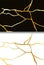 Gold kintsugi vector texture. Broken ceramic background. Kintsugi crack