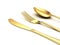 Gold knife, fork, spoon