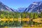 Gold Lake Reflection Pink Hiker Mt Chikamin Peak Snoqualme Pass Washington