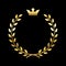 Gold laurel wreath with crown