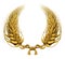 Gold laurel wreath of golden wheat