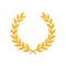 Gold laurel wreath, heraldic symbol, monarchy attribute vector Illustration on a white background