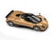 Gold leaf painted super car with shiny black panels - top down view