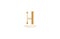 Gold letter H linked arrow logogram