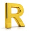 Gold letter R