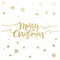 Gold lettering design for card Merry Christmas