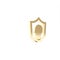 Gold Life insurance with shield icon isolated on white background. Security, safety, protection, protect concept. 3d