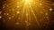 Gold light rays and stars abstract background