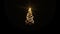 Gold lights Christmas tree with alpha for decoration or overlay