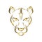 gold line art of cougar head.