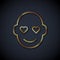 Gold line Romantic man icon isolated on black background. Happy Valentines day. Vector