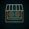 Gold line Shooting gallery icon isolated on dark blue background. Shooting range. Vector