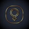 Gold line Venus symbol icon isolated on black background. Astrology, numerology, horoscope, astronomy. Vector