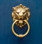 Gold lion antique door knob