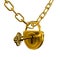 Gold lock with key and chain