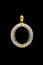 Gold locket frame pendant with diamond