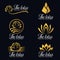 Gold lotus flower logo vector set design