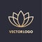 Gold lotus vector logo